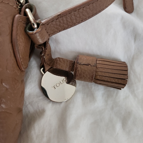 tous crossbody bag Brown Leather Bear Embossed Travel - Picture 5 of 14